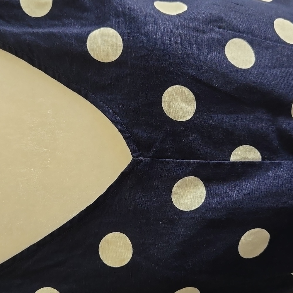 EUC J. Crew Navy/White Dot Blouse Size 10 - Picture 3 of 9